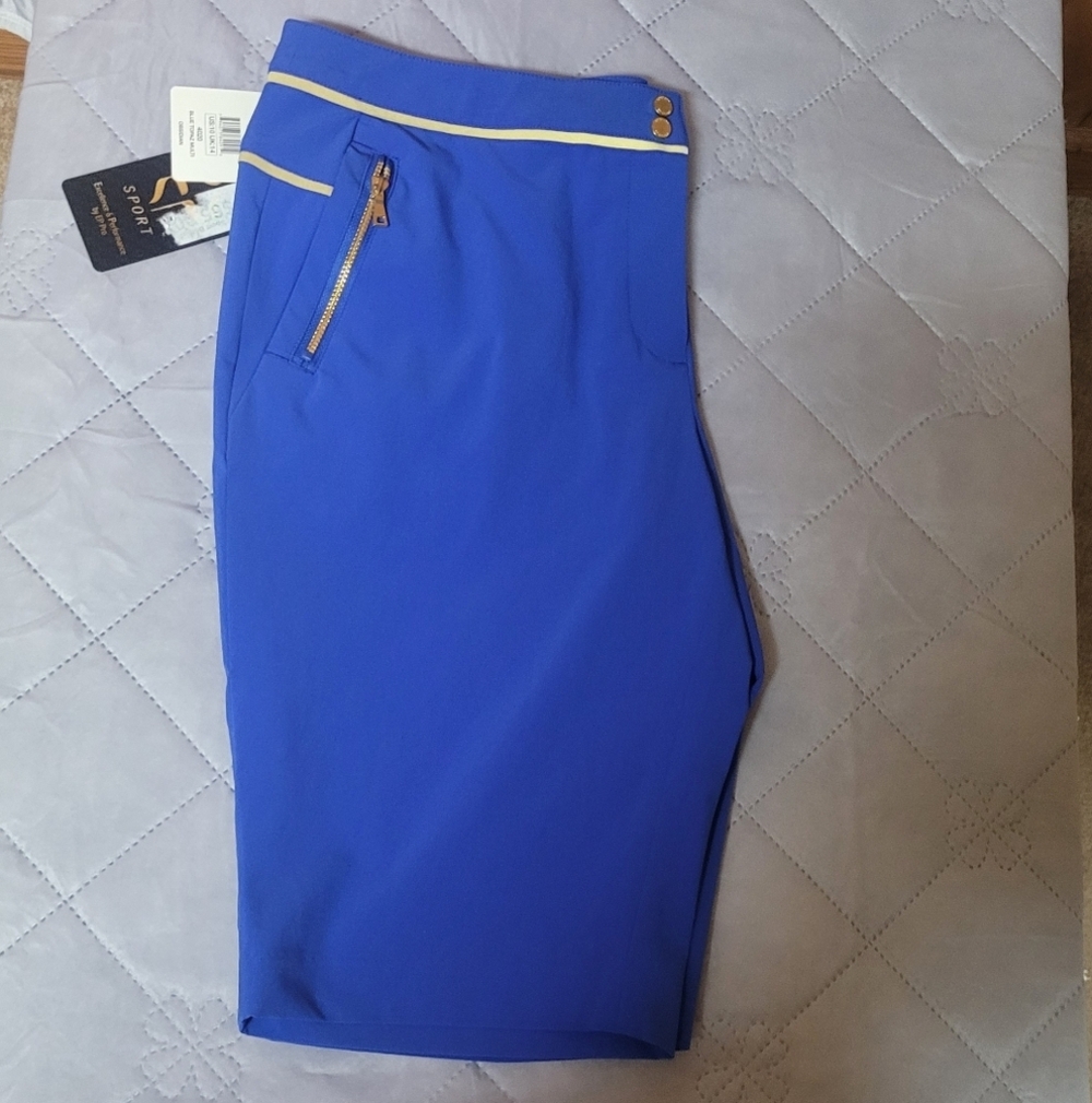 EP Pro Blue Topaz Multi Obsidian golf shorts for women. Size 10 NWT - Picture 7 of 10